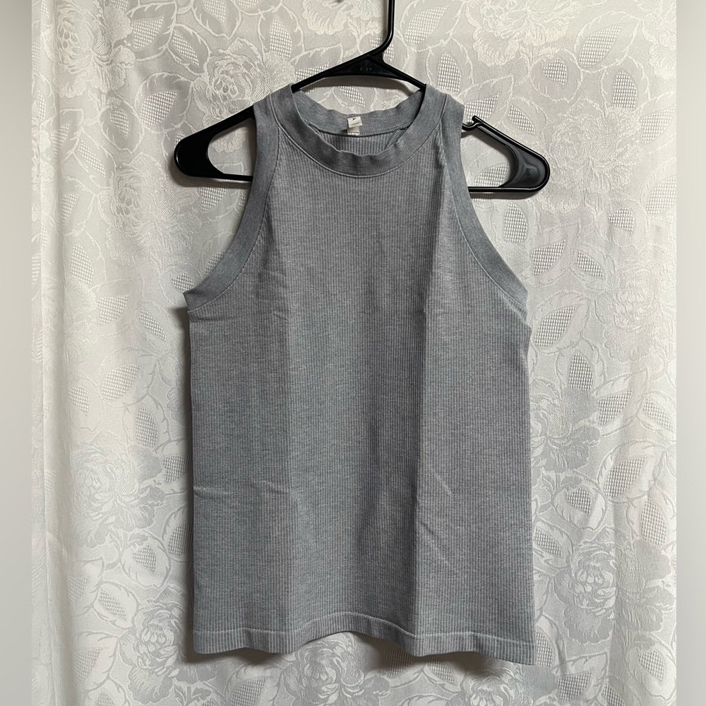 Athleta Light Gray Pin Stripped Tank